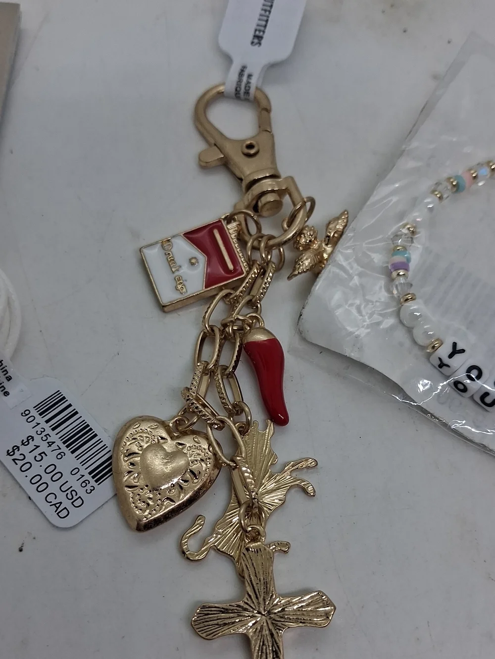 NWT Urban Outfitters 3 Piece Set, 2 Bracelets & Keychain